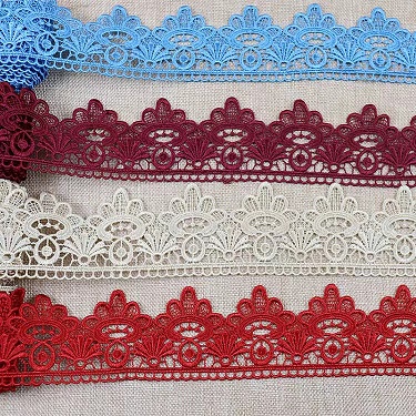 Decorative curtain lace water soluble polyester lace