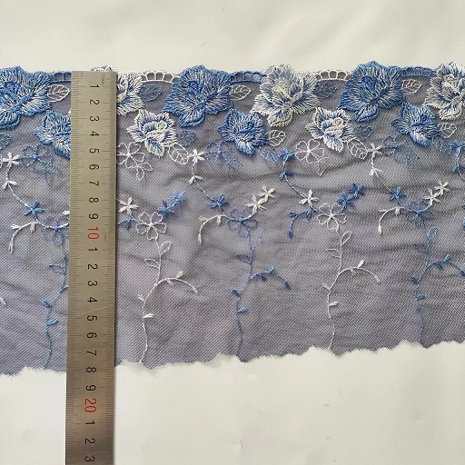 flower embroidery mesh fabric