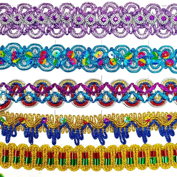 Gold and Silver Metallic Border Lace Trim Gold and Silver Metallic Border Lace Trim